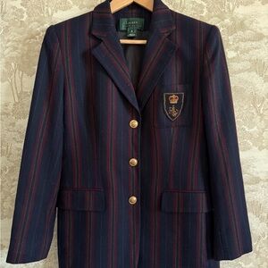 Vintage HTF 100% Wool Ralph Lauren Embroidered Blazer